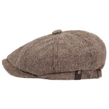 (brown 3) Adjustable Peaky Blinders Hat Newsboy Flat Cap Herringbone Tweed Baker Boy
