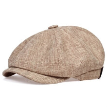 (Beige 4) Adjustable Peaky Blinders Hat Newsboy Flat Cap Herringbone Tweed Baker Boy
