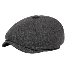 (dark grey 1) Adjustable Peaky Blinders Hat Newsboy Flat Cap Herringbone Tweed Baker Boy