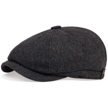 (Dark grey 5) Adjustable Peaky Blinders Hat Newsboy Flat Cap Herringbone Tweed Baker Boy