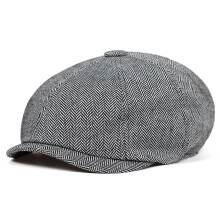 (grey 1) Adjustable Peaky Blinders Hat Newsboy Flat Cap Herringbone Tweed Baker Boy