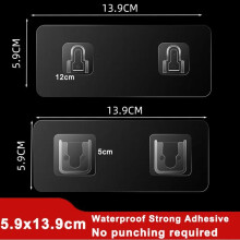 (Wall Hook-I / 10Pcs) Strong Self Adhesive Wall Hooks Door Hanger Transparent Waterproof Wall Hook