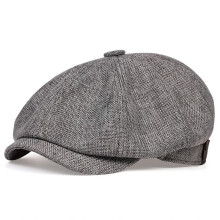 (Grey 4) Adjustable Peaky Blinders Hat Newsboy Flat Cap Herringbone Tweed Baker Boy