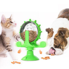 (Green) Pet Slow Feeder Puzzle Spinner Toy for Cats Dogs Interactive Treat Dispensing Adjustable Difficulty