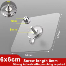 (Screw length-8mm / 10Pcs) Strong Self Adhesive Wall Hooks Door Hanger Transparent Waterproof Wall Hook