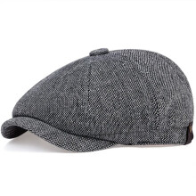 (grey 5) Adjustable Peaky Blinders Hat Newsboy Flat Cap Herringbone Tweed Baker Boy