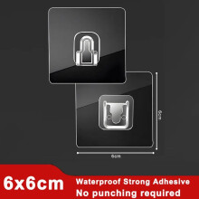 (Wall Hook-H / 10Pcs) Strong Self Adhesive Wall Hooks Door Hanger Transparent Waterproof Wall Hook
