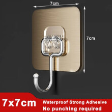 (Wall Hook-E / 5Pcs) Strong Self Adhesive Wall Hooks Door Hanger Transparent Waterproof Wall Hook