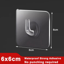 (Wall Hook-M / 2Pcs) Strong Self Adhesive Wall Hooks Door Hanger Transparent Waterproof Wall Hook