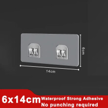 (Wall Hook-L / 2Pcs) Strong Self Adhesive Wall Hooks Door Hanger Transparent Waterproof Wall Hook
