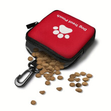 (Red) Portable Dog Treat Bag Training Food Pouch Outdoor Pet Reward Pocket