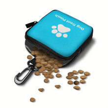 (Blue) Portable Dog Treat Bag Training Food Pouch Outdoor Pet Reward Pocket
