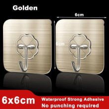 (Wall Hook-C / 2Pcs) Strong Self Adhesive Wall Hooks Door Hanger Transparent Waterproof Wall Hook