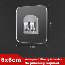 (Wall Hook-K / 5Pcs) Strong Self Adhesive Wall Hooks Door Hanger Transparent Waterproof Wall Hook