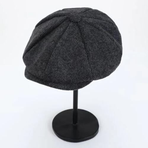 (grey 2) Adjustable Peaky Blinders Hat Newsboy Flat Cap Herringbone Tweed Baker Boy 2