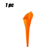 (orange) 4PCS Plastic Long Stem Funnel Set Fuel Oil Car Garage Motorcycle Funnel
