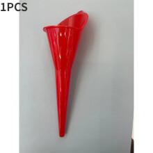 (Large red) 4PCS Plastic Long Stem Funnel Set Fuel Oil Car Garage Motorcycle Funnel
