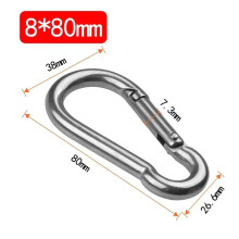(M8x80 / 1PCS) Steel Alloy Spring Snap Carabiner Quick Link Lock Hook Keychain M4 M5 M6 M8 M10
