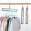 (Grey) 9 Hole Foldable Clothes Hanger Space Saving Wardrobe Storage Organiser Rack 4