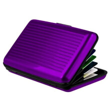(Purple) Metal Credit Card Holder Wallet RFID Blocking Business Card Case Travel Wallet
