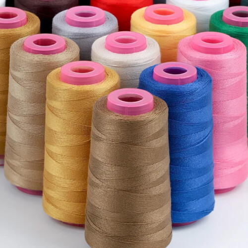 (Beige) 1300 Yards 203 Polyester Sewing Thread for Upholstery Jeans Canvas Sewing 1