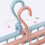 (Beige) 9 Hole Foldable Clothes Hanger Space Saving Wardrobe Storage Organiser Rack 5