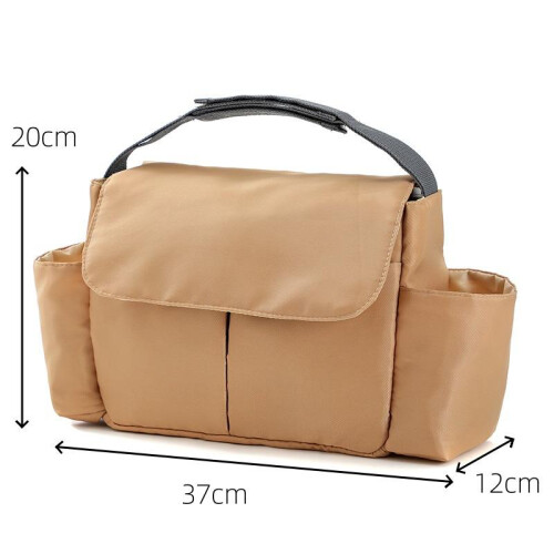 (Camel) Stroller Organizer Bag Waterproof Nylon Universal Baby Stroller Storage Bag Large Capacity Black