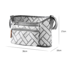 (Grey) Baby Stroller Organizer Bag Universal Hanging Storage Basket Oxford Cloth Accessory