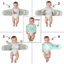 (Moon) Baby Belly Band Sleeping Bag Anti Startle Cotton Elastic Adjustable All Season