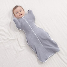 (Gray, L (around 5-6kg) recommended) Newborn Swaddle Sleep Sack Arms Up Anti Startle Cotton INS Style Wrap Chicken Wing Swaddle 0-3 Months White