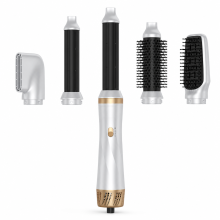Brosse soufflante 5-en-1 avec embouts boucleurs, brosses et sèche-cheveux, blanche, 220 V