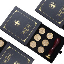 (B) Vintage Wax Seal Stamp Kit Gift Box Set for Journaling Envelope Sealing Scrapbooking Letter Decoration