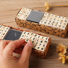 (G) 40Pcs Alphabet Number Symbol Stamp Set with Ink Pad Mini DIY Journaling Stamps for Scrapbooking Diary Album Decoration