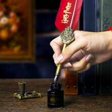 (brown, 28.5*28.5*4.5) Harry Potter Wax Seal Stamp Kit Gift Box Official Merchandise with Quill Pen Fountain Pen Magical Vintage Seal Set