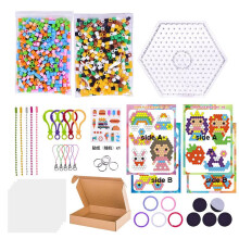 (D) 1000Pcs 10mm Fuse Beads Kit Large 1cm Beads DIY Craft Puzzle Toy for Kids Creative Gift