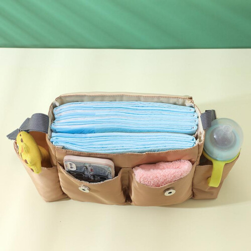 (Camel) Stroller Organizer Bag Waterproof Nylon Universal Baby Stroller Storage Bag Large Capacity Black 1