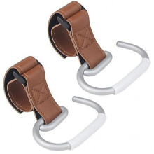 Baby Stroller Hooks, 2 Pack Universal Double Hook Clips for Pushchair Scooter Shopping Bag, Black