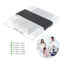 (Black, 230*50cm) Mattress Connector Bed Bridge Bed Gap Filler for Twin to King Size, Anti-Slip Foam Bed Seam Stopper, Black, Extra Large, 2 Pack