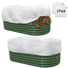Winter Plant Cover Outdoor Rectangular Raised Garden Bed Protective Cover Frost Blanket Thickened Cold Protection Green