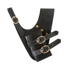 Sword Holder Back Leather Sheath, Medieval Sword Frog Holster for Knight Pirate Cosplay Black