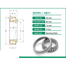 1PCS 30YM1 48Y1 30X48X12 30YM1/48Y1 48KS30Y Tapered Roller Bearing Motorcycle Support Bearing Cone Cup Single