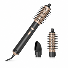 Rotating Hot Air Brush for Curling, Straightening and Drying, Black, US 110V