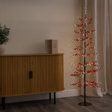 1.5m Light up Red Berry Christmas Tree with 635 Warm White LEDs