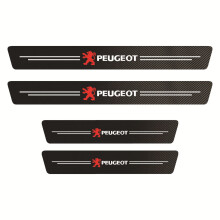 4 Pieces Entry Sill Protector for Peugeot Expert, Carbon Fiber Door Sill Sticker Scratch Resistant
