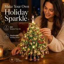 (1) DIY Beaded Christmas Tree Kit Handmade Creative Desktop Ornament Beads Craft Set for Kids Adults Holiday Decoration Gift