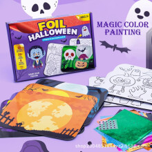 (2) FoilFun Foil Art Craft Kit Halloween Scene Stickers DIY Creative Toy for Kids 30 Sheets