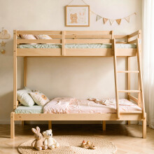 (Natural) Bexley Wooden Triple Bunk Bed with Kerri Mattresses
