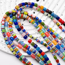(5) Nepal Glass Beads Flat Abacus Loose Beads for DIY Bracelet Necklace Jewelry Making Handmade Crafts Colorful 8mm 100pcs