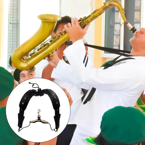 Adjustable  Leather Saxophone Shoulder Strap Neck Strap Tenor Saxophone Double Shoulder Strap Saxophone Strap Double Shoulder Saxophone Strap 1