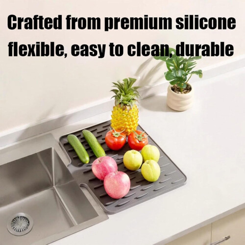 Silicone Dish Drying Mat, NonSlip HeatResistant  Drip (Green) 1